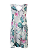 Floral Printing Sleeveless V-Neck Hollow Out Mini Dress