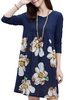 Floral Splicing Long Sleeve Women Elegant Mini Dress