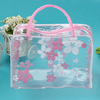Floral Waterproof Transparent Cosmetic Makeup Wash Bags Toiletry Bathing Pouch