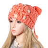 Flower Crochet Knitting Braids Caps Slouch Beanie Ball Bead Woven Hats