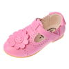 Flower Decoration Pure Color Hollow Out Hook Loop Flat Girls Shoes