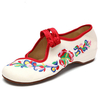 Flower Embroidered Chinese Knot Slip On Retro Flat Loafers