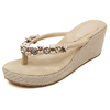 Flower Metal Bead Clip Toe Slip On Platform Flip Flops Beach Sandals