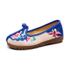 Flower Print Canvas Embroidered Flat Vintage Casual Shoes
