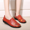 Flower Print Leather Soft Flat Comfortable Casual Shoes