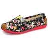 Flower Print Soft Light Canvas Flat Loafers For Women