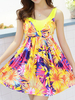 Flower Print Swimdresses Double-layer Bodysuit Bathing Suits Beachwear