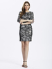 Flower Printed Half Sleeve Stretch Bodycon Pencil Elegant Women Dress