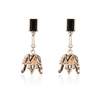 Flower Tassel Earrings Gold Plated Crystal Earrings