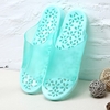 Flower Transparent Peep Toe Slip On Casual Flat Indoor Home Shoes For Women