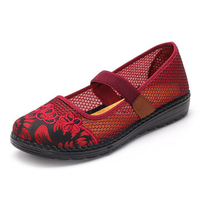 Flower Vintage Mesh Breathable Soft Casual Flat Shoes