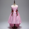 Flowers Embroidered Sleeveless V-neck Trailing Princess Dress For Kids Girls