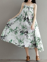 Flowy Ink Print Maxi Dress