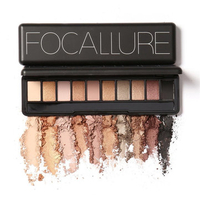 Focallure 10 Colors Eye Shadow Makeup Shimmer Matte Eyeshadow Earth Color Eyeshadow Palette