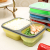 Foldable Silicone Lunch Box BPA Free Bento Collapsible Food Container Tableware