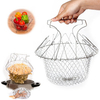 Foldable Steam Rinse Strain Fry Chef Basket Strainer Net Kitchen Cooking Tool