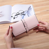 Folding Long Wallet Pure Color Card Holder Purse For Women