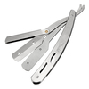 Folding Silver Stainless Steel Edge Blade Cutter Shaver Razor