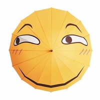 Folding Umbrella Funny Expression Emoji Face Long Umbrella Sunny Rainy Rain Gear