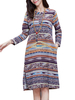 Folk Ethnic Printed Loose Long Sleeve Elegant Women Dress