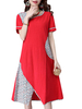 Folk Floral Color Patchwork Short Sleeve Women Dresses