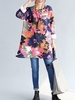 Folk Printed Long Sleeve O Neck Thickening Women Dresses