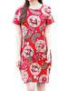 Folk Special Print Short Sleeve Side Slit A Line Dresses
