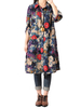 Folk Style Loose Floral Printed Women Long Sleeve Shirt Dress