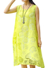 Folk Style Loose Sleeveless Women A Line Dresses