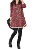 Folk Style Loose Women Floral Printed Patchwork Irregular Blouse