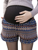 Folk Style Pregnant Women Geometric Pattern Printed Care Belly Shorts