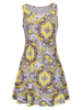 Folk Style Print Sleeveless O-neck Mini Dress For Women