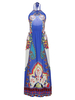 Folk Style Printed Backless Halter Maxi Dress For Women