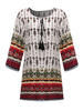 Folk Style Printed O-Neck Mini Dress For Women
