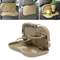 Food Meal Drink Tray Foldable Stand Car Auto Desk Table Holder Water Cup Dining Storage Container