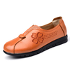 Four-Leaved Clover Leather Flat Slip On Loafers For Women
