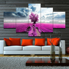 Frameless 5Pcs Lavender Pattern Oil Painting Flower Canvas Print Picture Home Decor