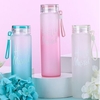 Frosted Glass Gradient Color Cup High Temperature Resistant Water Bottle Outdoor Office Hanging Mug