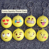 Funny Emoji Face Squishy Toys Stress Reliever Phone Chain Hang Decorations