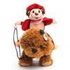 Funny Pet Dog Rider Costume Monkey Knight Puppy Dog Warm Coat Clothes