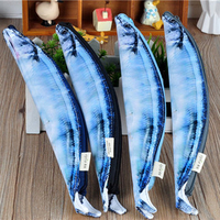 Funny Saury Fish Shape Zipper Pencil Bag Stationery Supplies Pencil Case Originality Creative Gift