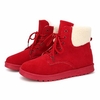 Fur Keep Warm Lace Up Flat Ankle Comfortable Boots