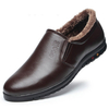Fur Lining Letter Slip On Business Casual Flat Warm Shoes For Men