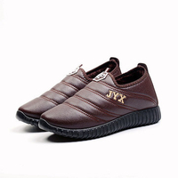 Fur Lining Waterproof Letter Slip On Warm Casual Shoes For Men