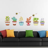 Garden Flower Bee Pot Plant Decal Wall Stickers DIY Art Wallpaper Living Room Bedroom Home Decor