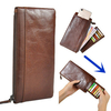 Geniune Leather Zipper Long Wallet Purse Card Holder 5.5