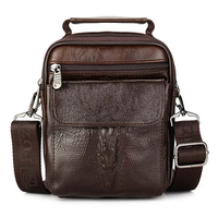 Genuine Leather 3 Ways Utility Carry Bag Retro 5 Pockets Capacity Messenger Multifunction Bag