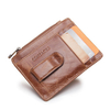 Genuine Leather 5 Card Slots Card Holder Portable Wallet Coin Bag For Men