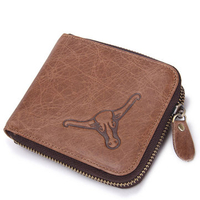 Genuine Leather 9 Card Slots Wallet Business Vintage Card Holder Coin Bag For Men