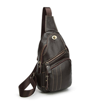 Genuine Leather Anti-theft Chest Bag Casual Vintage Single-shoulder Crossbody Bag For Men Women